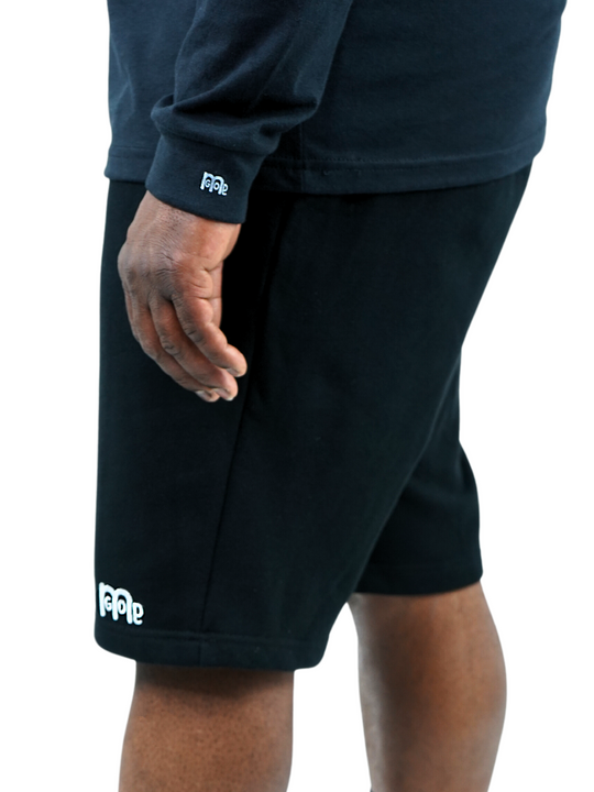 Perfect for any occasion, these Black GODinme shorts provide an actively casual fit, jersey lined side and back pockets, elastic waistband, sewn eyelets, and fly details: providing the ultimate pair of shorts for any man of faith. But the White GODinme logo at left leg is the tell all, combining faith with fashion.
