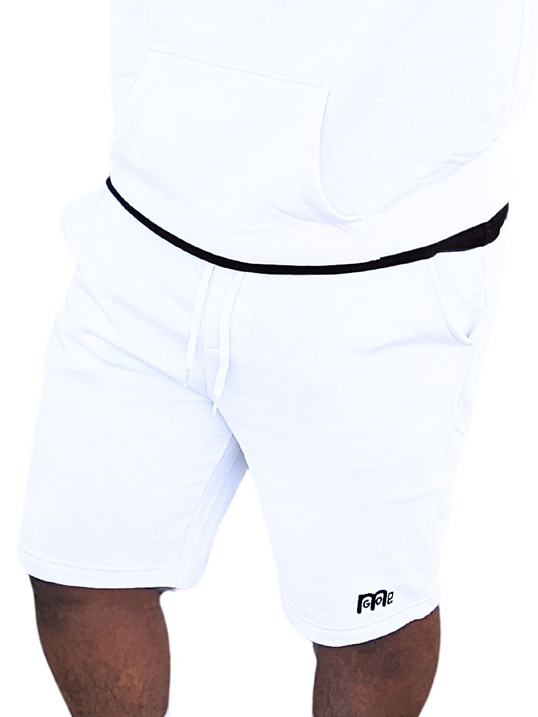 Perfect for any occasion, these White GODinme shorts provide an actively casual fit, jersey lined side and back pockets, elastic waistband, sewn eyelets, and fly details: providing the ultimate pair of shorts for any man of faith. But the Black GODinme logo at left leg is the tell all, combining faith with fashion.