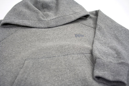 Toddler Grey Pullover with raglan sleeves and Grey GODinme logo at left chest